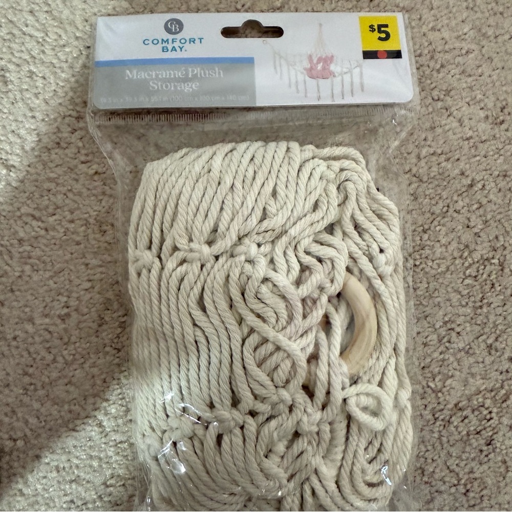 Comfort Bay Cream Macramé Storage Basket